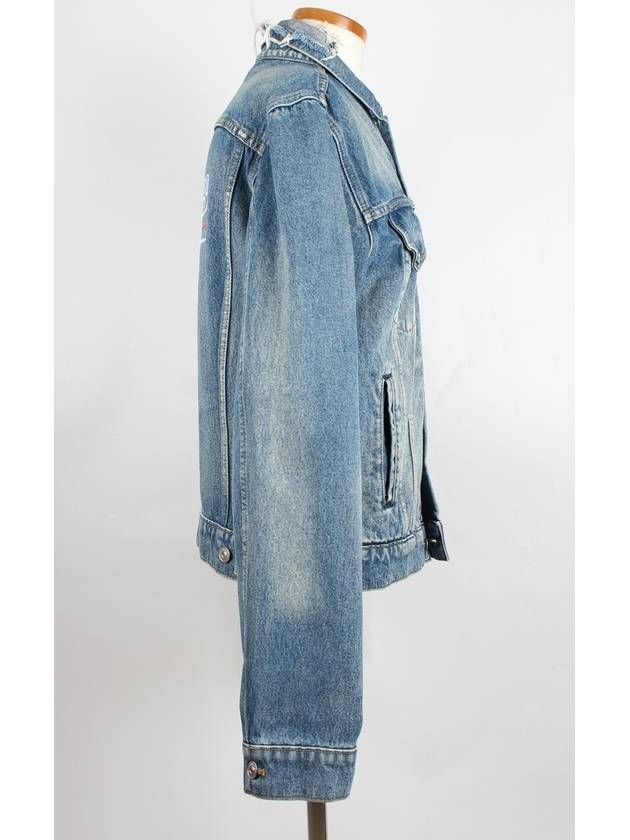 Luxury Balenciaga  wave logo denim jacket 48