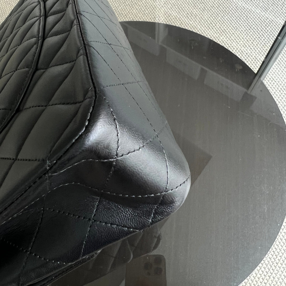 Balance of Quilted Lambskin Black Silver Hardware Series 13