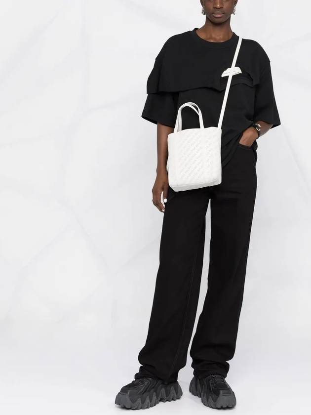 Luxury Balenciaga  Everyday All Over Logo Leather Tote Back White