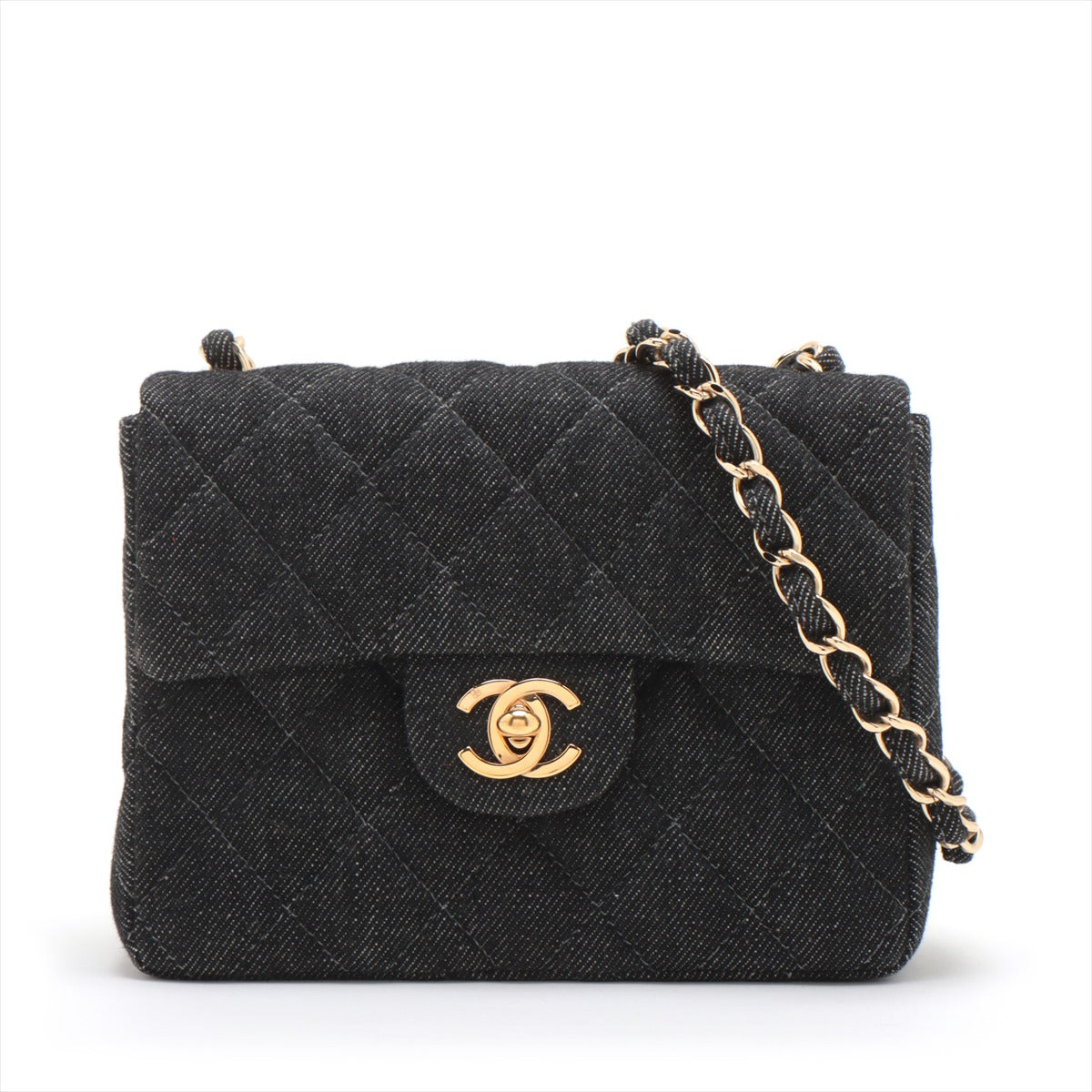 Chanel Mini Matrace 17 Denim Single Flap Single Chain Bag Black G  5th A35200