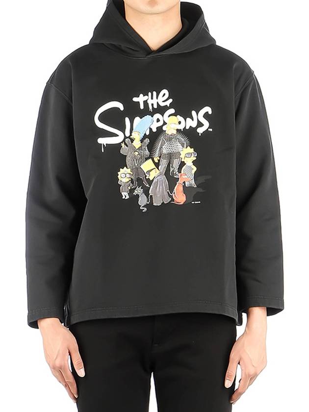 Luxury Balenciaga  Simpsons Print Hoodie Black