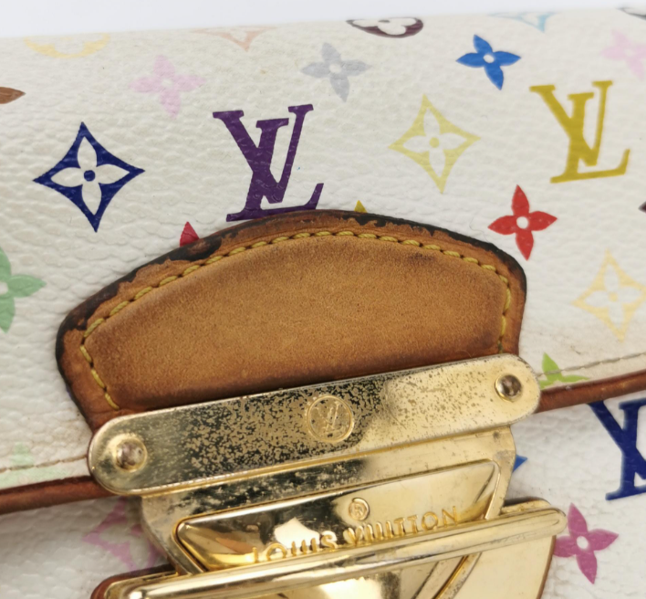 Preloved Louis Vuitton (LV) Beverly multicolor wallet white 23042478282791