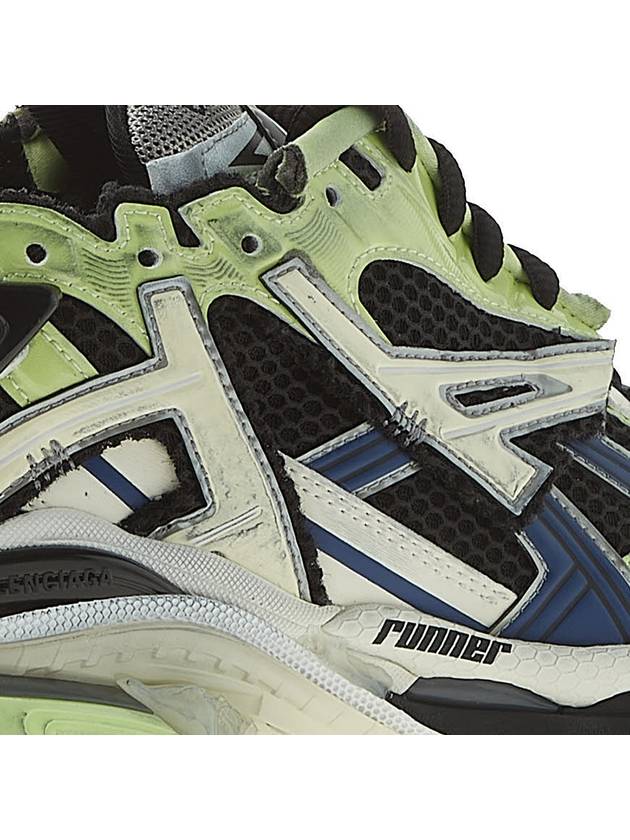 Luxury Balenciaga  Runner Low Top Sneakers Green Black Blue