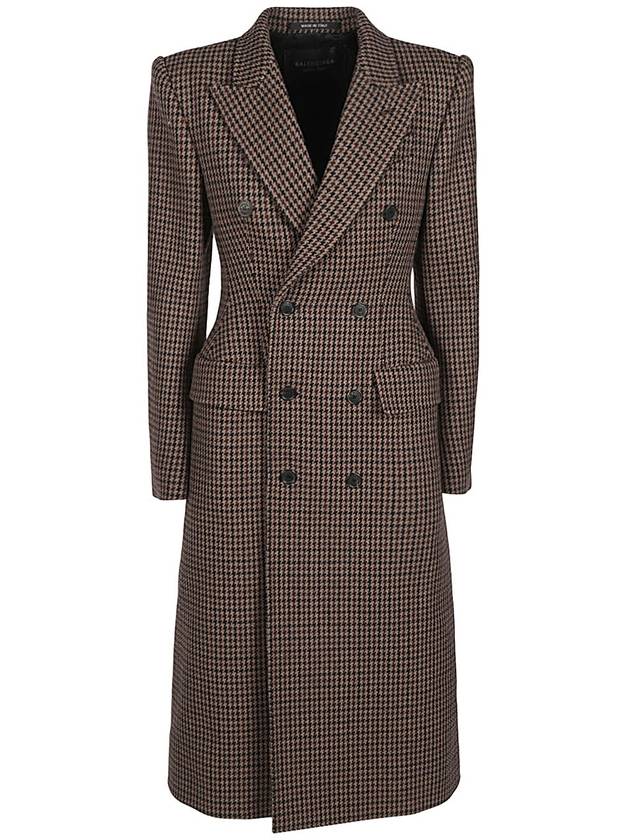 Luxury Balenciaga  Wool Double Coat Brown
