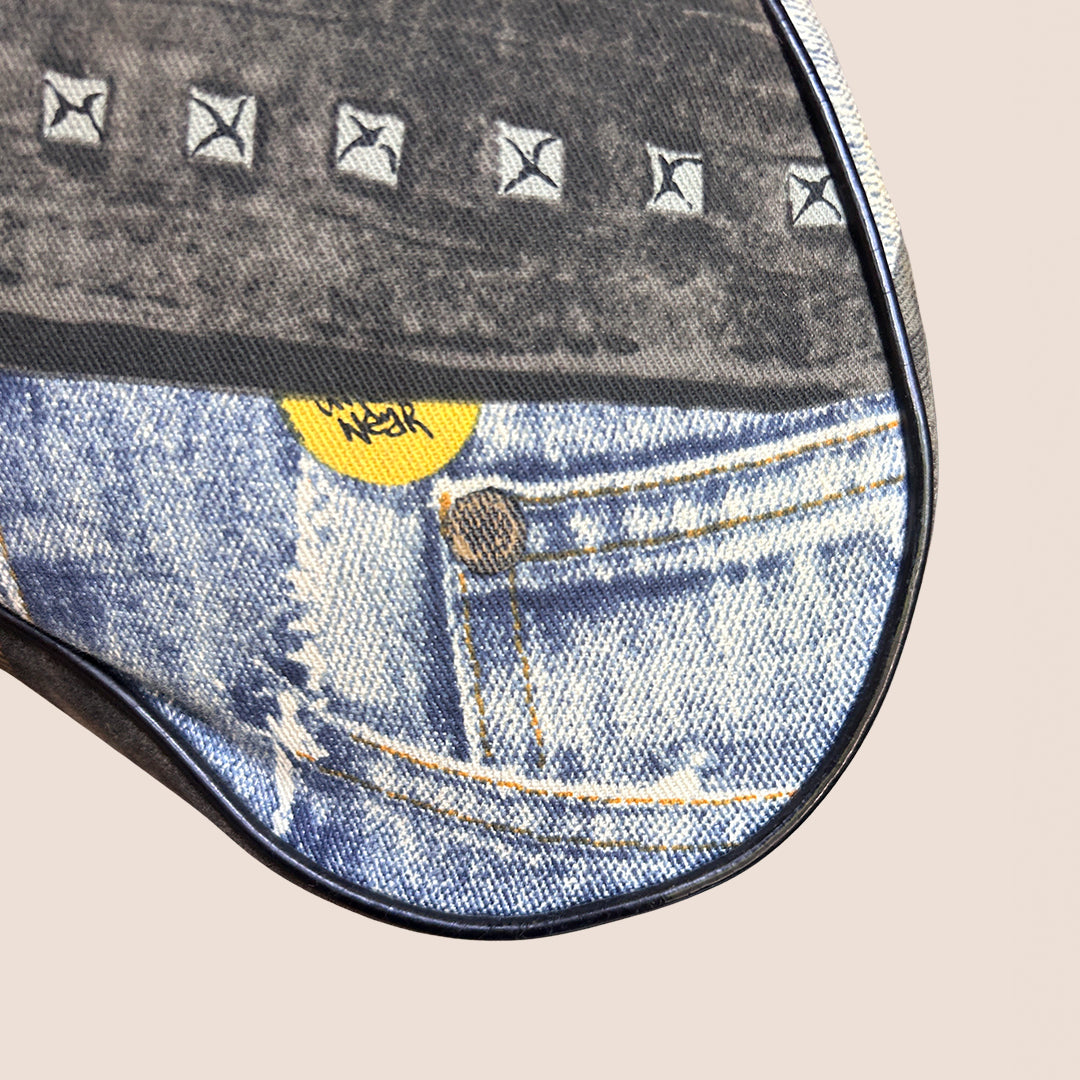 CHRISTIAN DIOR 2001 "MISS DIORELLA" DENIM CANVAS MINI SADDLE BAG