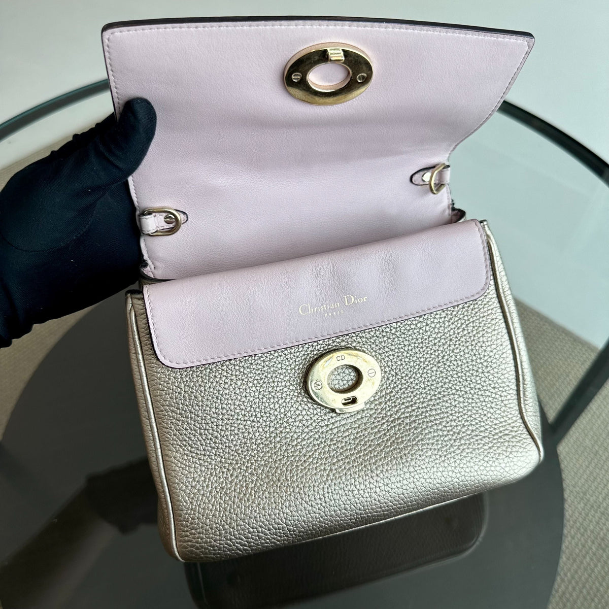 Be Mini Gold Grained Calfskin GHW