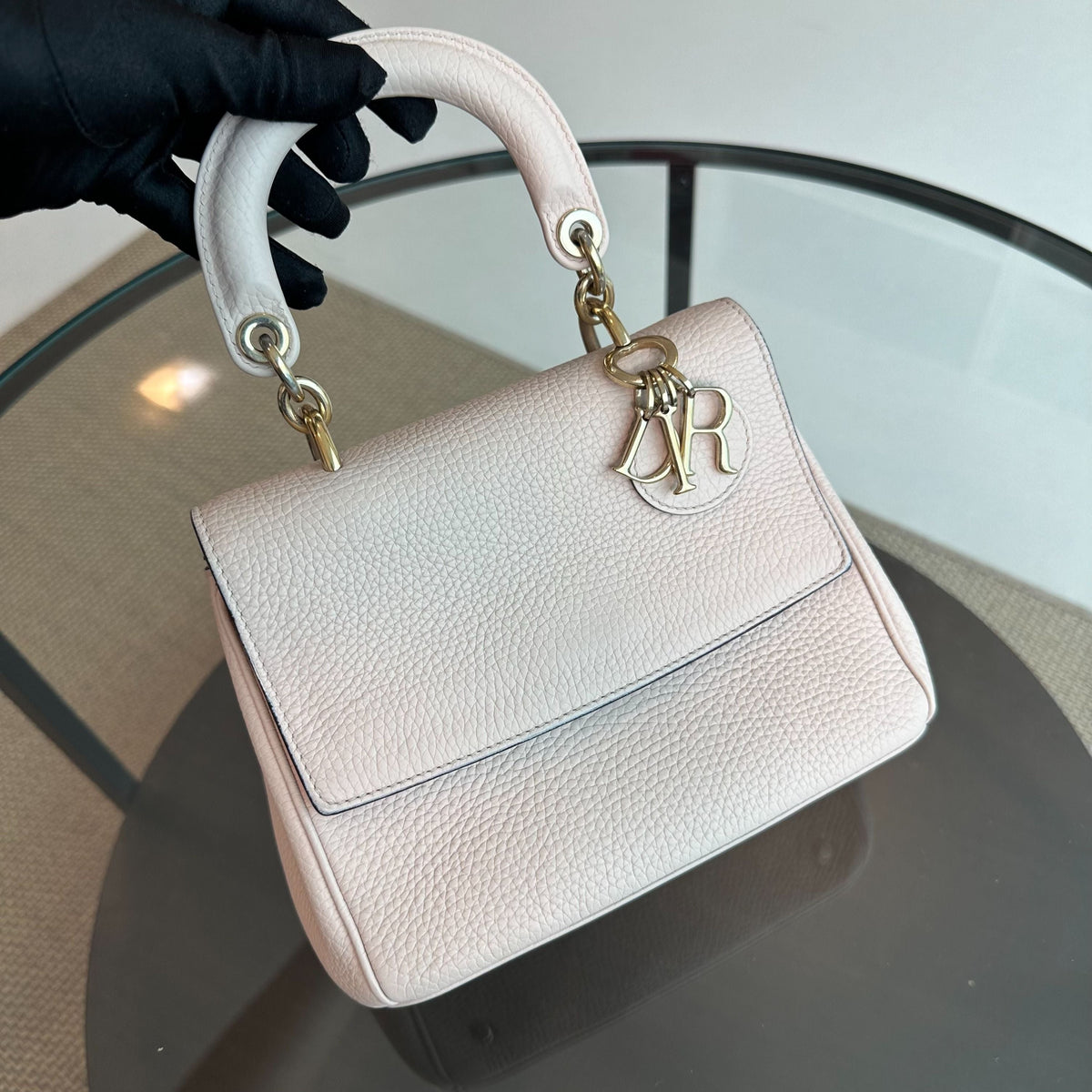 Be Mini Sakura Pink Gold Grained Calfskin GHW