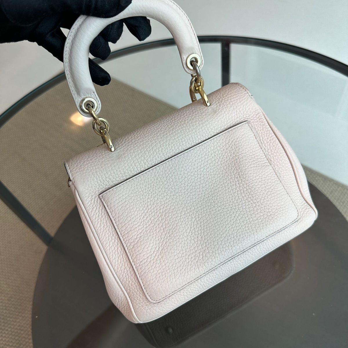Be Mini Sakura Pink Gold Grained Calfskin GHW