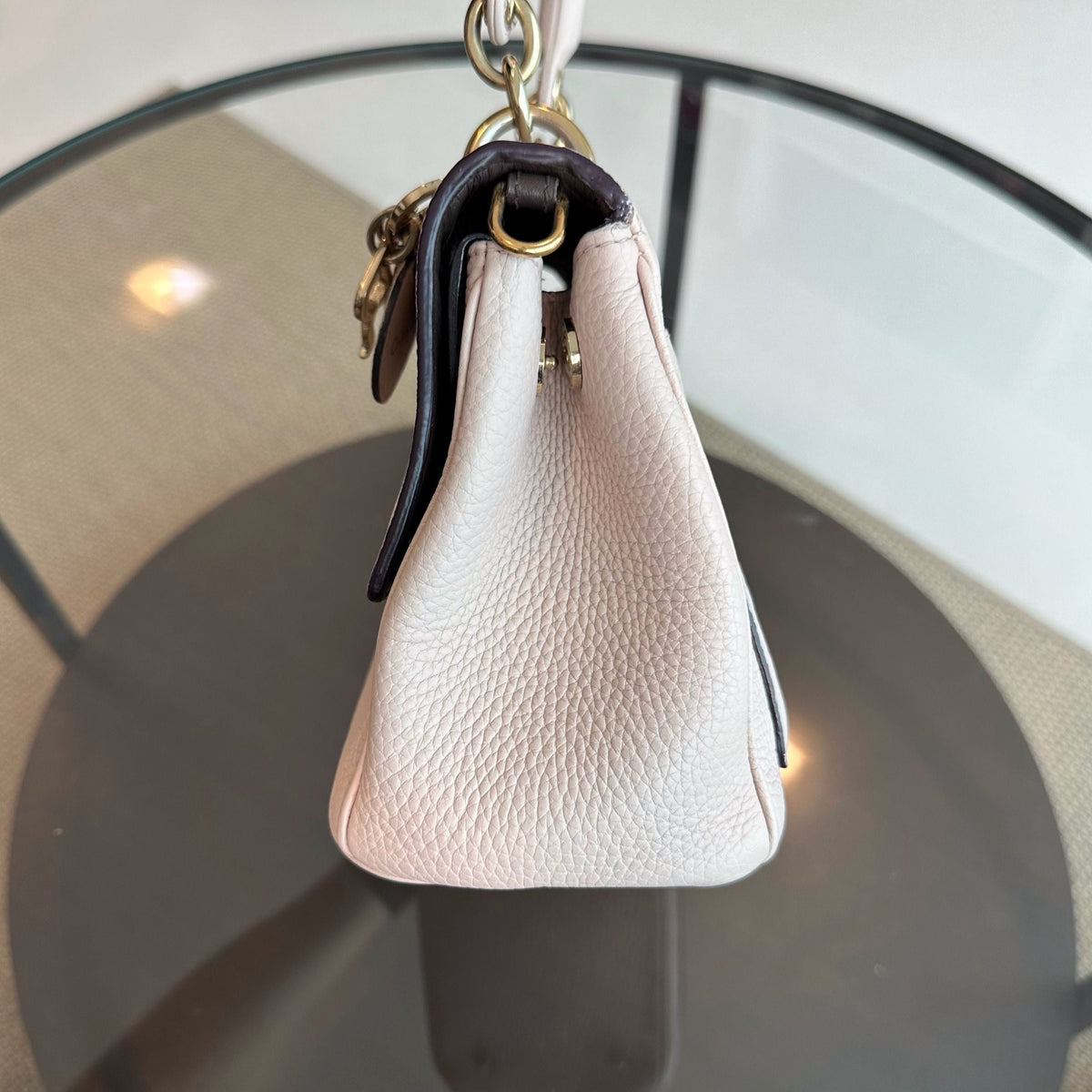 Be Mini Sakura Pink Gold Grained Calfskin GHW