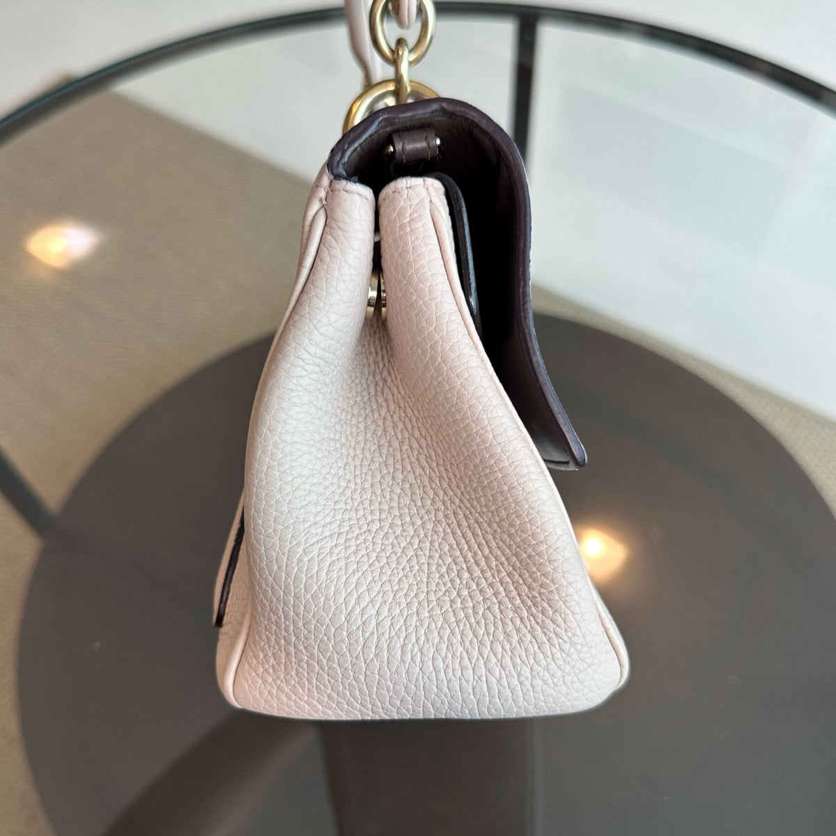Be Mini Sakura Pink Gold Grained Calfskin GHW