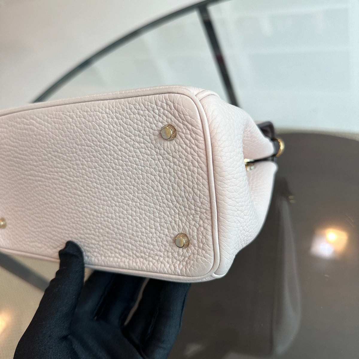 Be Mini Sakura Pink Gold Grained Calfskin GHW