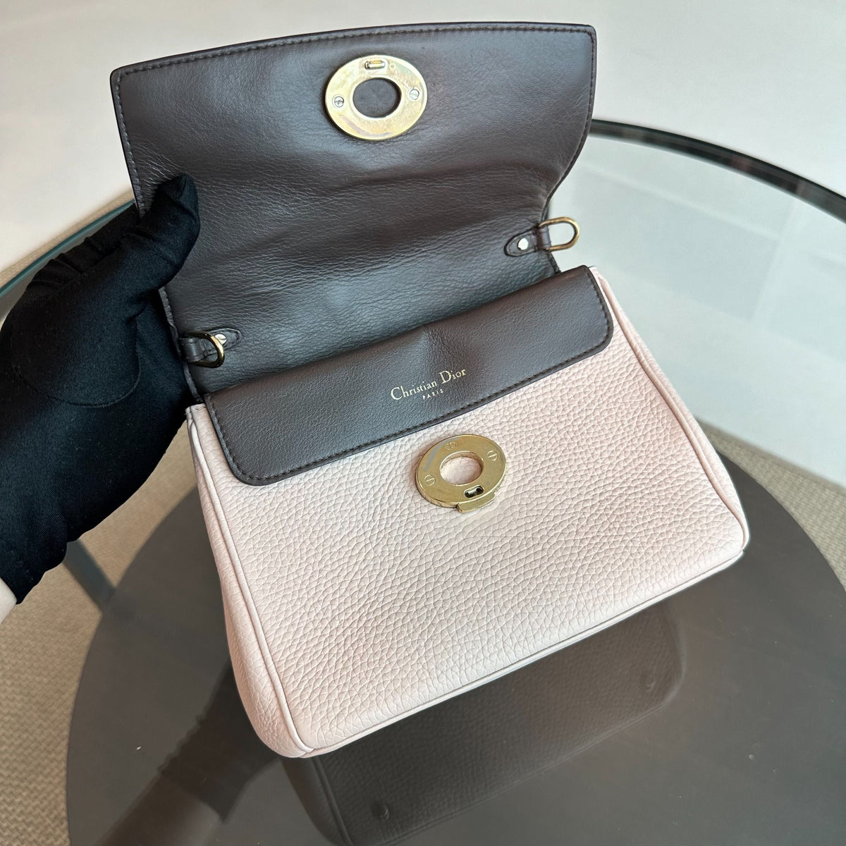 Be Mini Sakura Pink Gold Grained Calfskin GHW