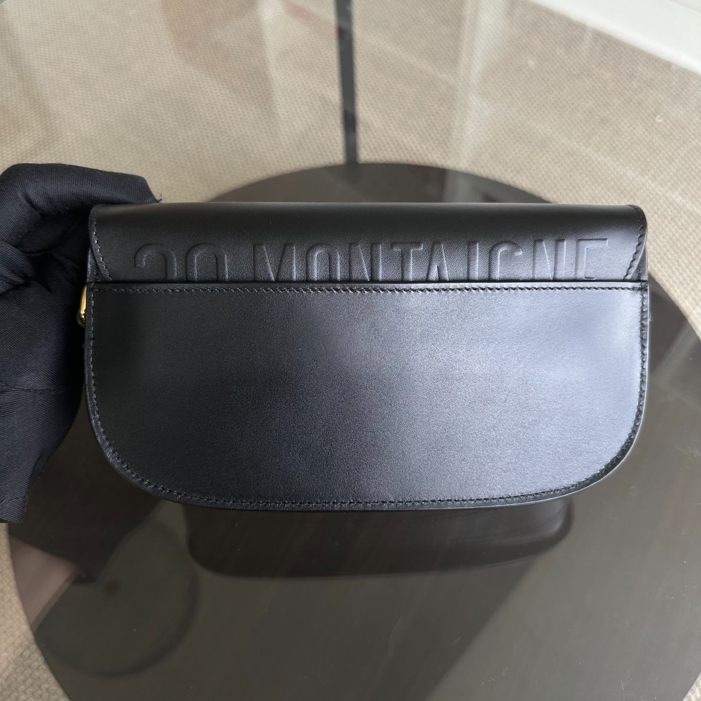 Bobby East West Smooth Calfskin Shoulder Bag Black GHW