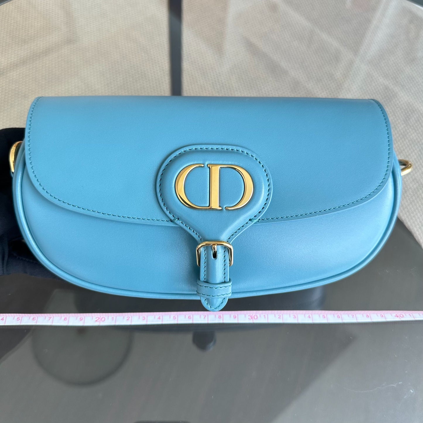 Dior Bobby East West - Smooth Calfskin Shoulder Bag Blue Gold Hardware