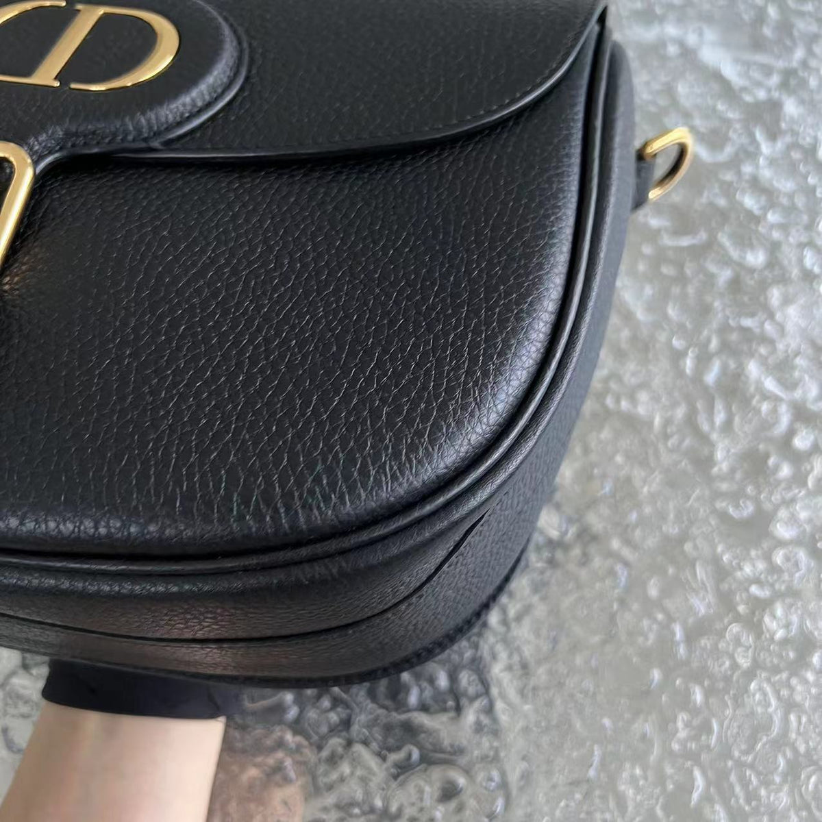 Bobby Large Grained Calfskin Black Golden Hardware With Strap