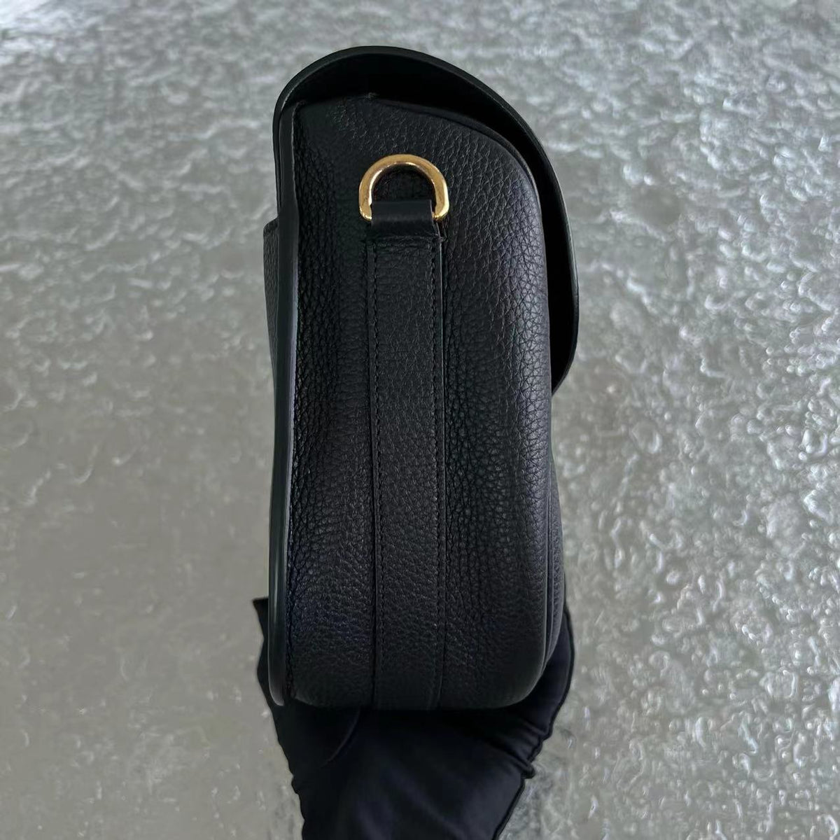 Bobby Large Grained Calfskin Black Golden Hardware With Strap