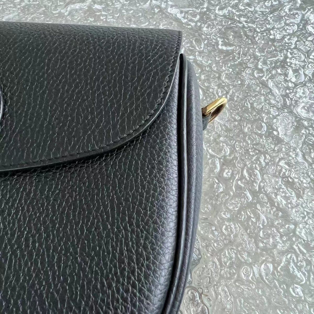 Bobby Large Grained Calfskin Black Golden Hardware With Strap