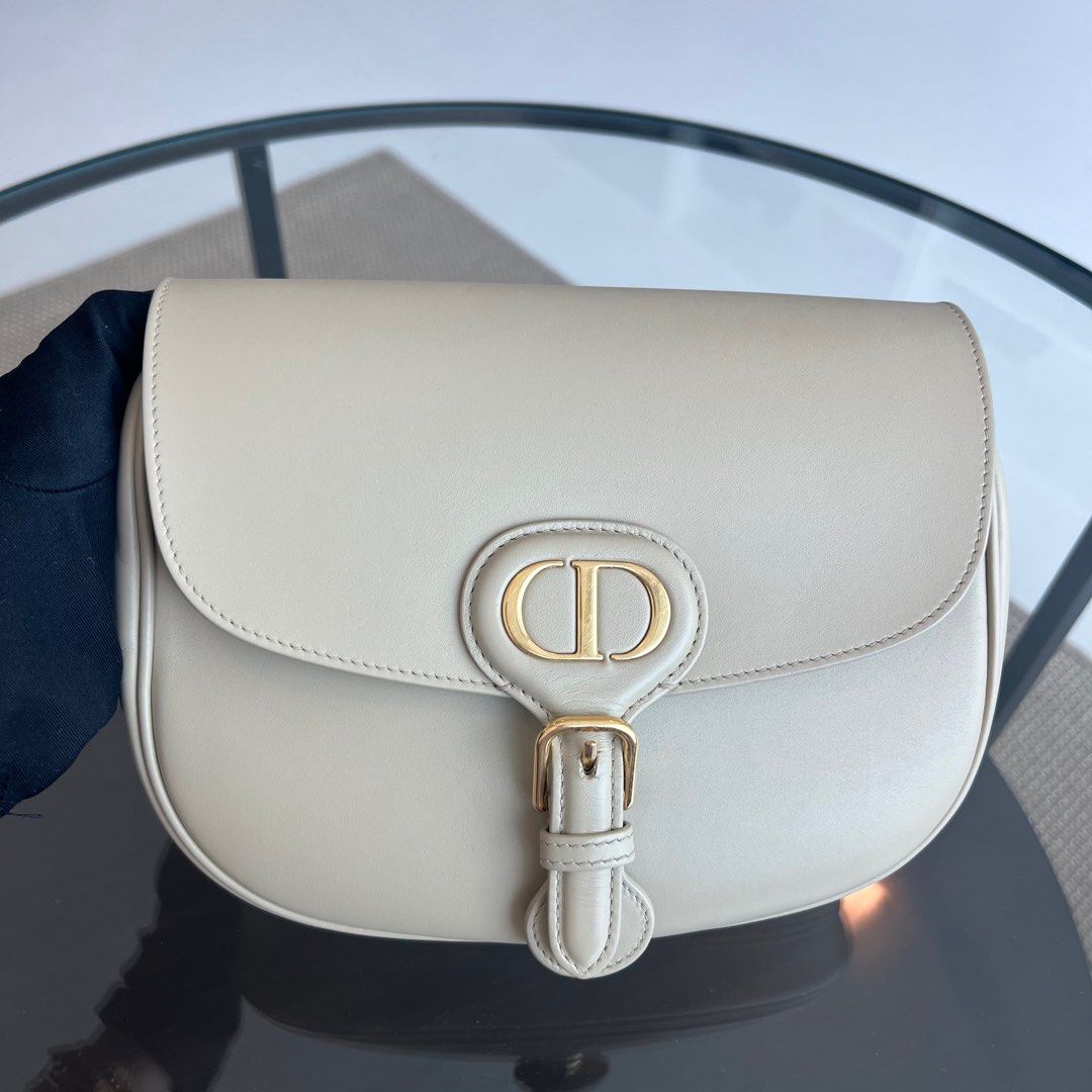 Bobby Medium Beige Flap Smooth Calfskin Leather Bag