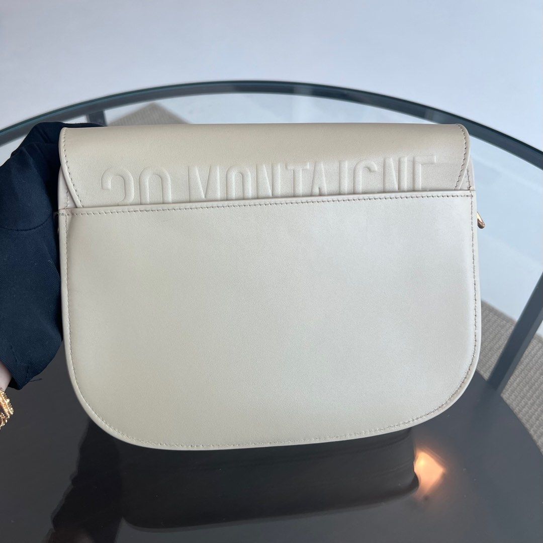 Bobby Medium Beige Flap Smooth Calfskin Leather Bag