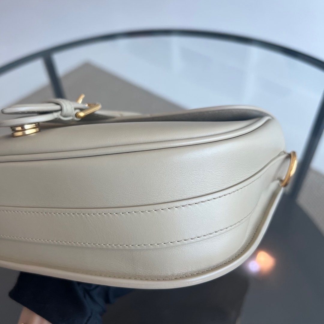 Bobby Medium Beige Flap Smooth Calfskin Leather Bag