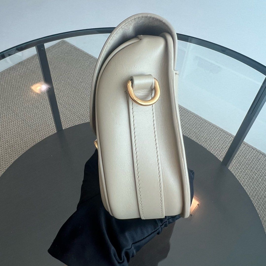 Bobby Medium Beige Flap Smooth Calfskin Leather Bag