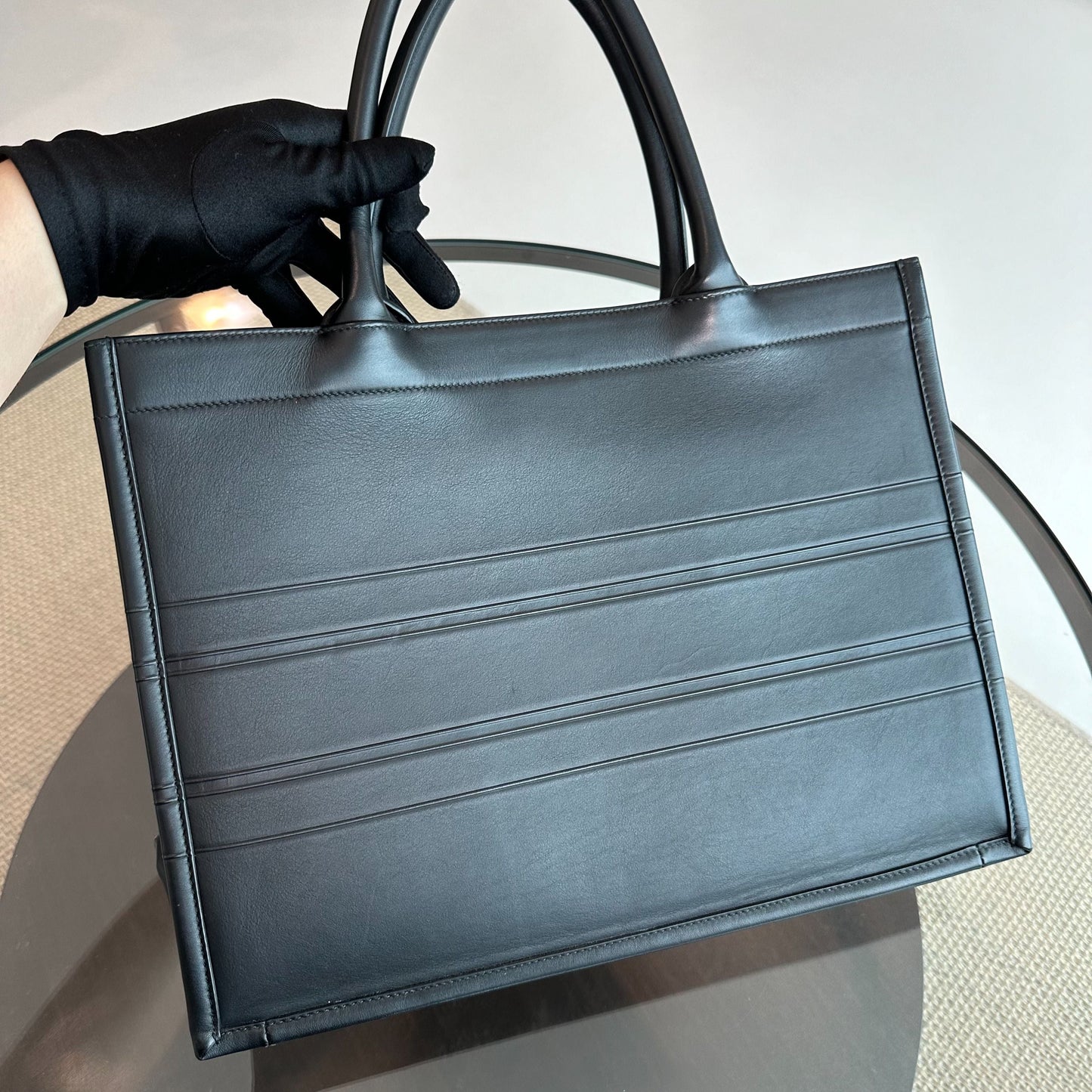 Book Tote Medium 36CM Calfskin Black Top Handle Bag