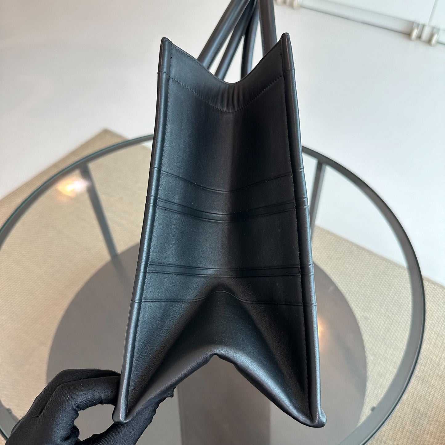 Book Tote Medium 36CM Calfskin Black Top Handle Bag