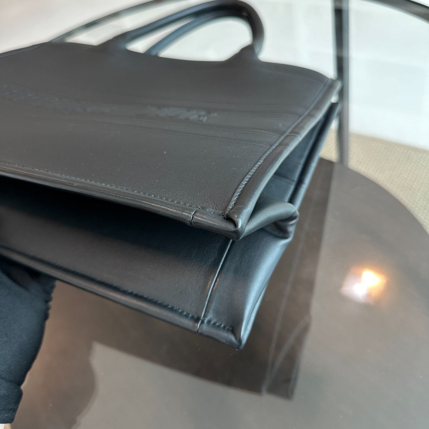 Book Tote Medium 36CM Calfskin Black Top Handle Bag