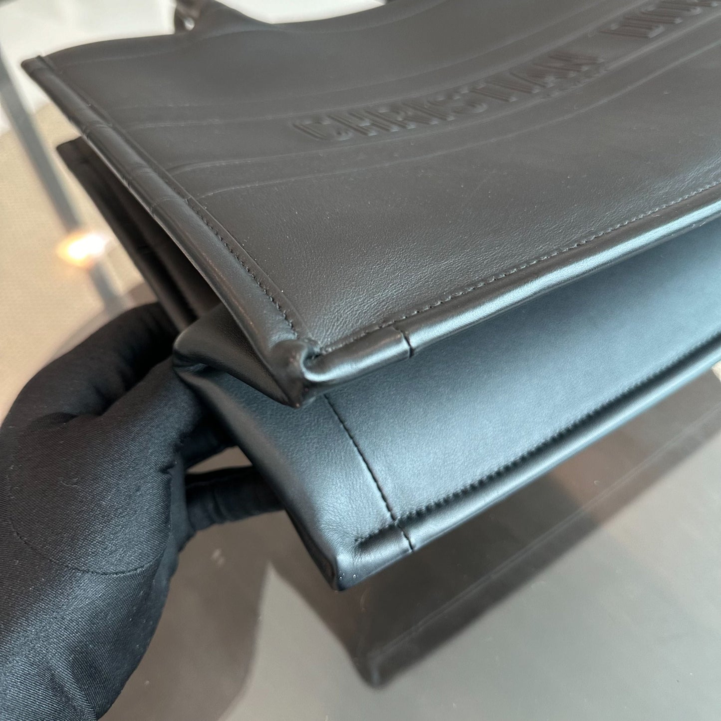 Book Tote Medium 36CM Calfskin Black Top Handle Bag