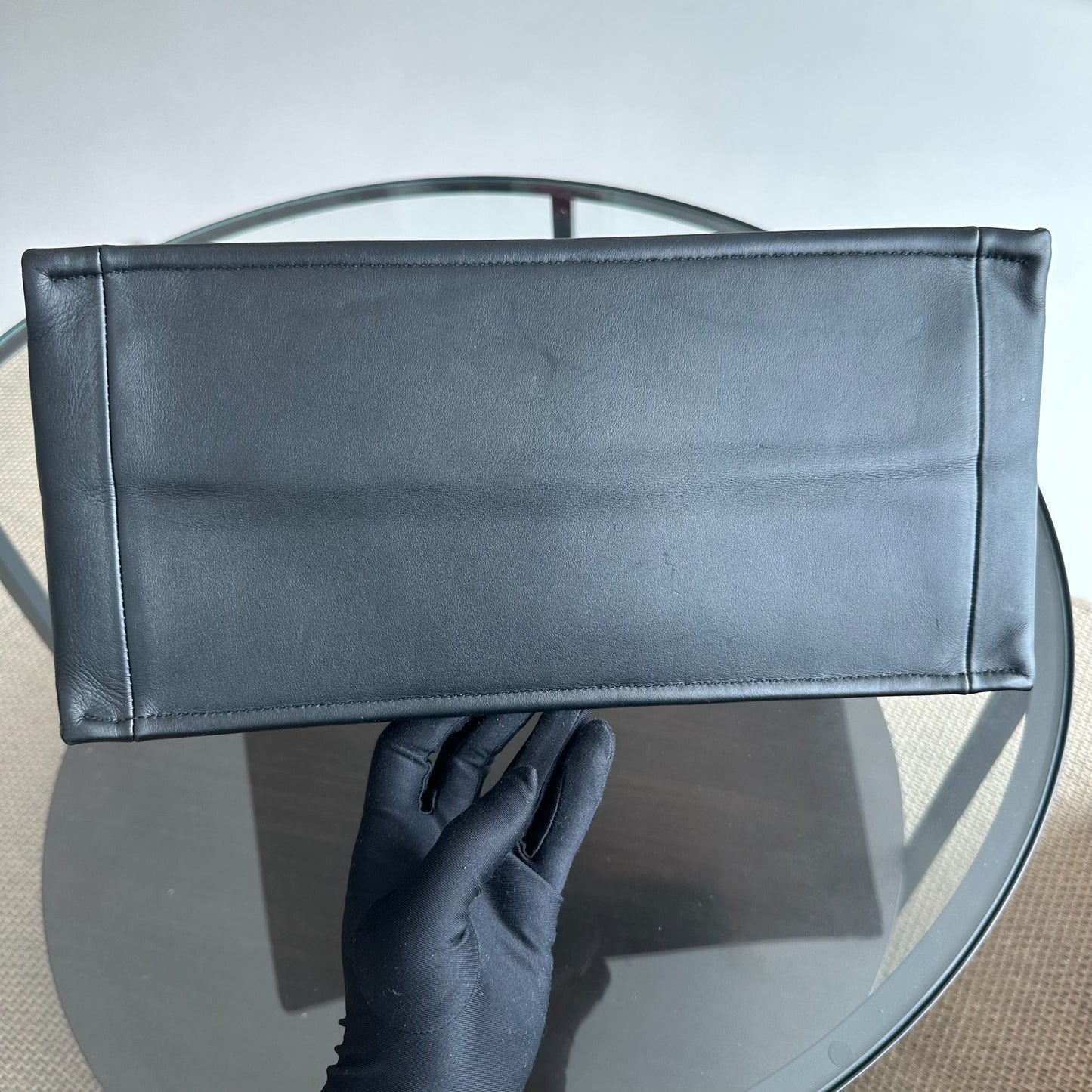 Book Tote Medium 36CM Calfskin Leather Black Top Handle Bag