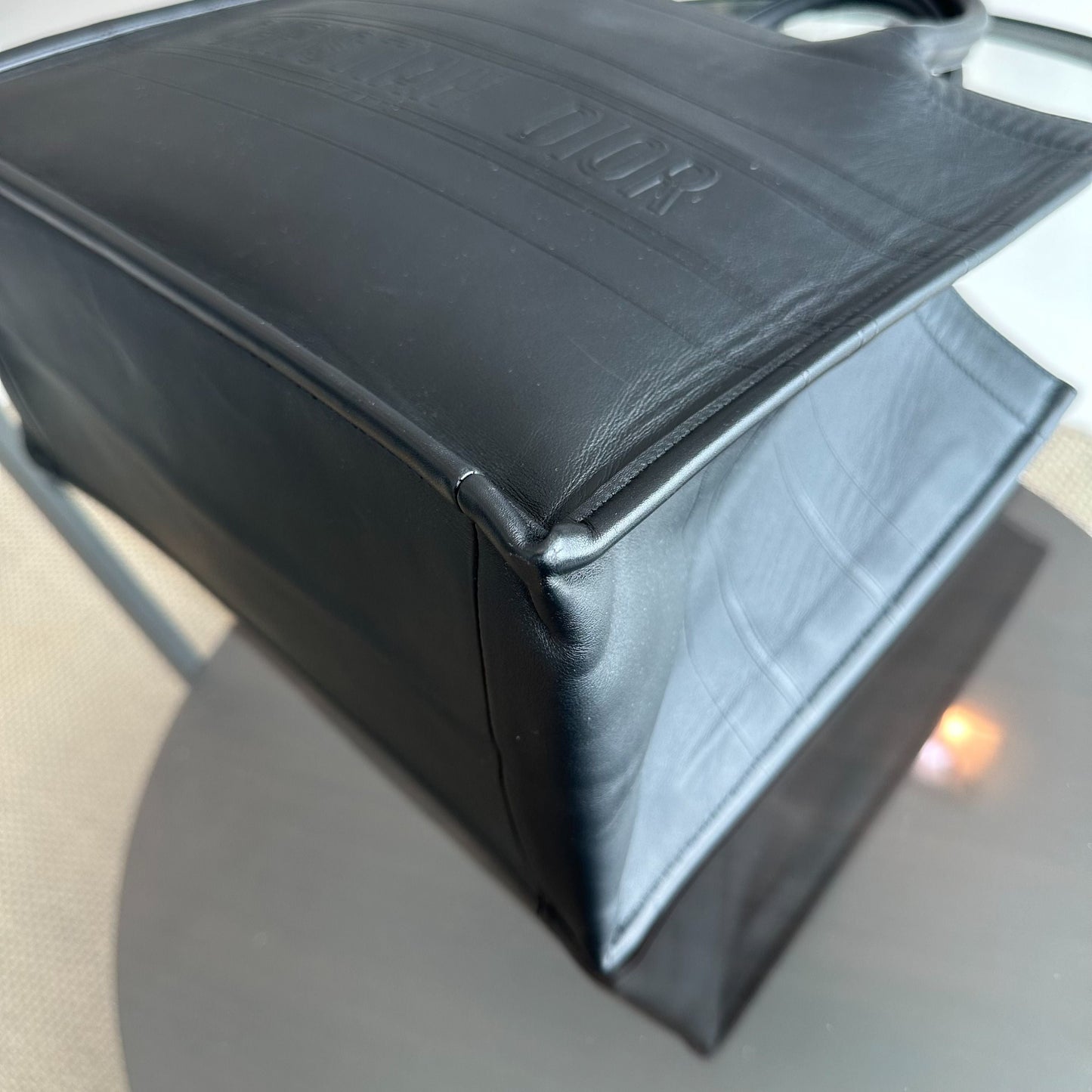 Book Tote Medium 36CM Calfskin Leather Black Top Handle Bag