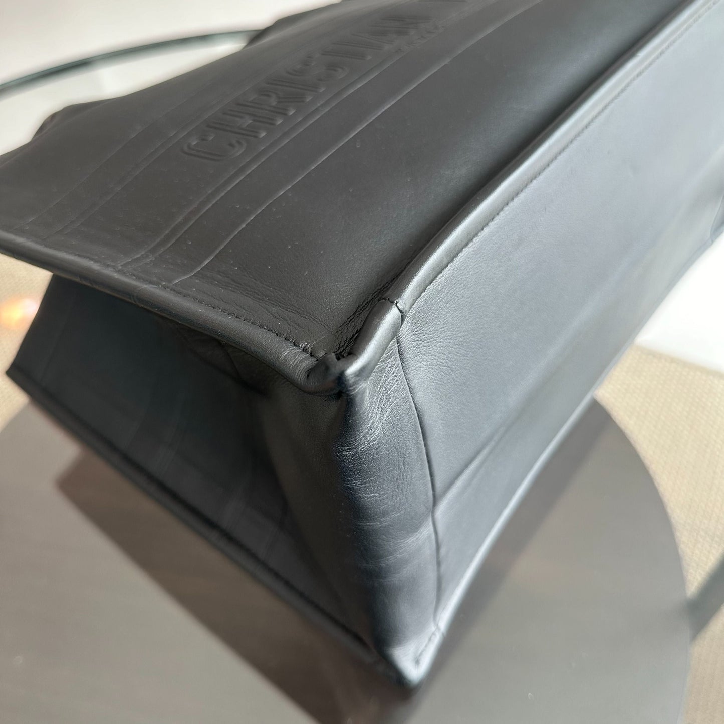 Book Tote Medium 36CM Calfskin Leather Black Top Handle Bag