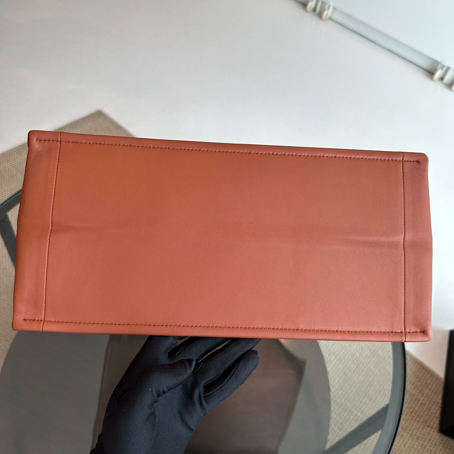 Book Tote Medium Smooth Calfskin Brown Top Handle Bag