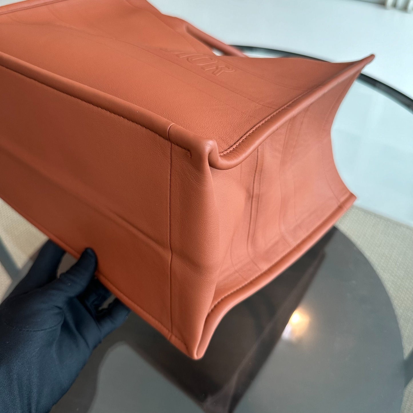 Book Tote Medium Smooth Calfskin Brown Top Handle Bag