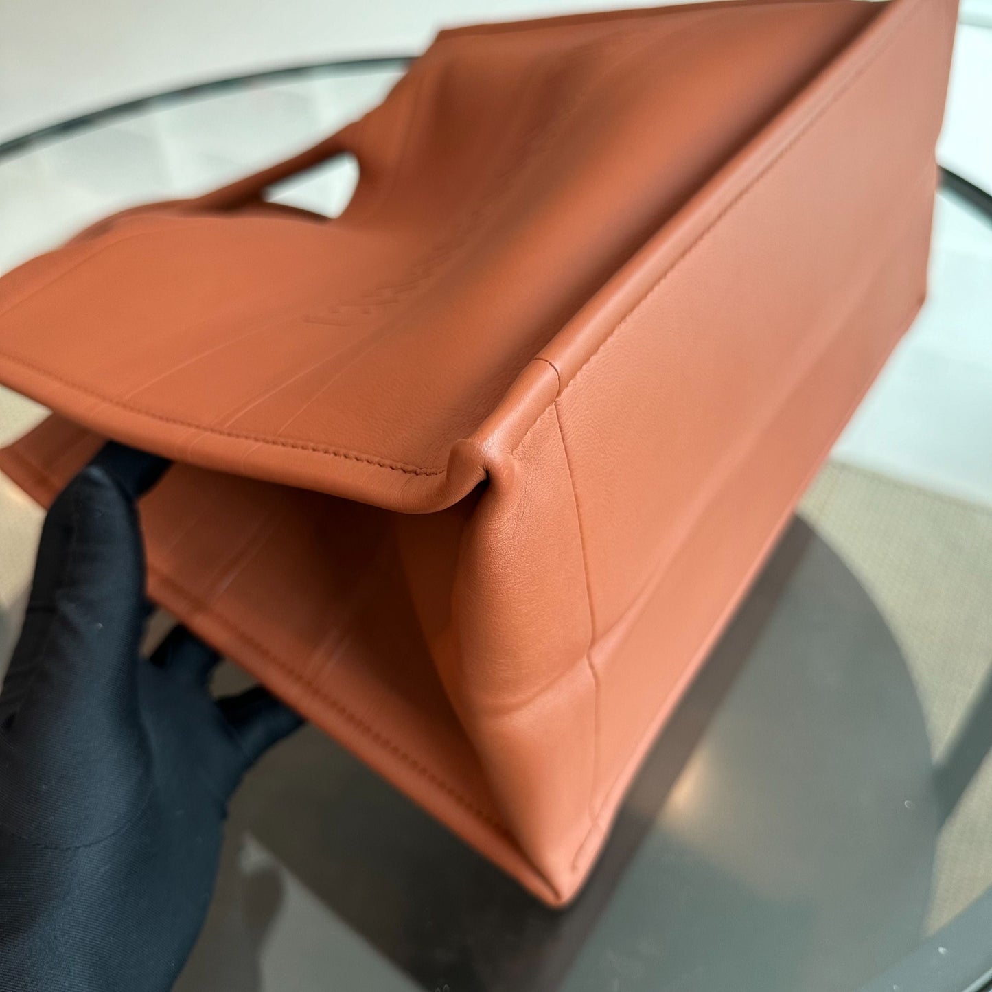 Book Tote Medium Smooth Calfskin Brown Top Handle Bag
