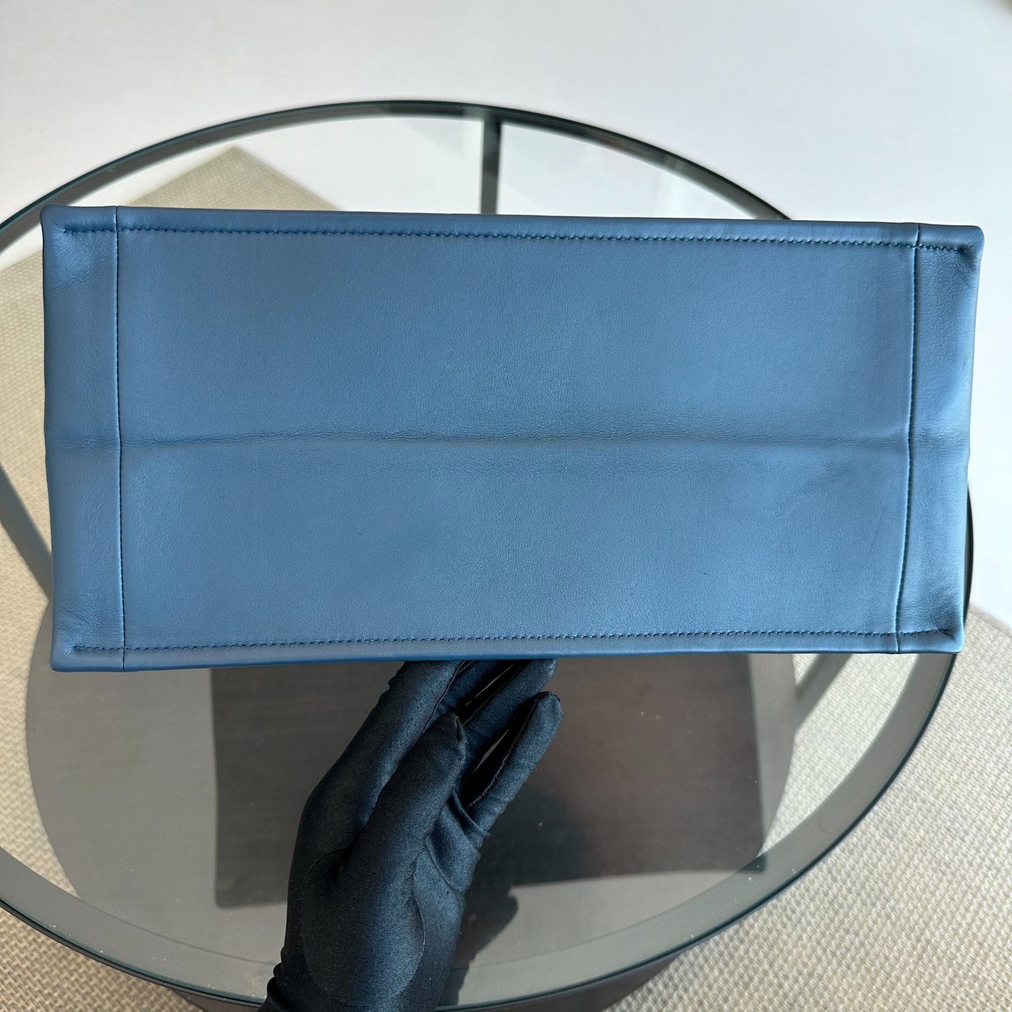 Book Tote Medium Smooth Calfskin Dark Blue