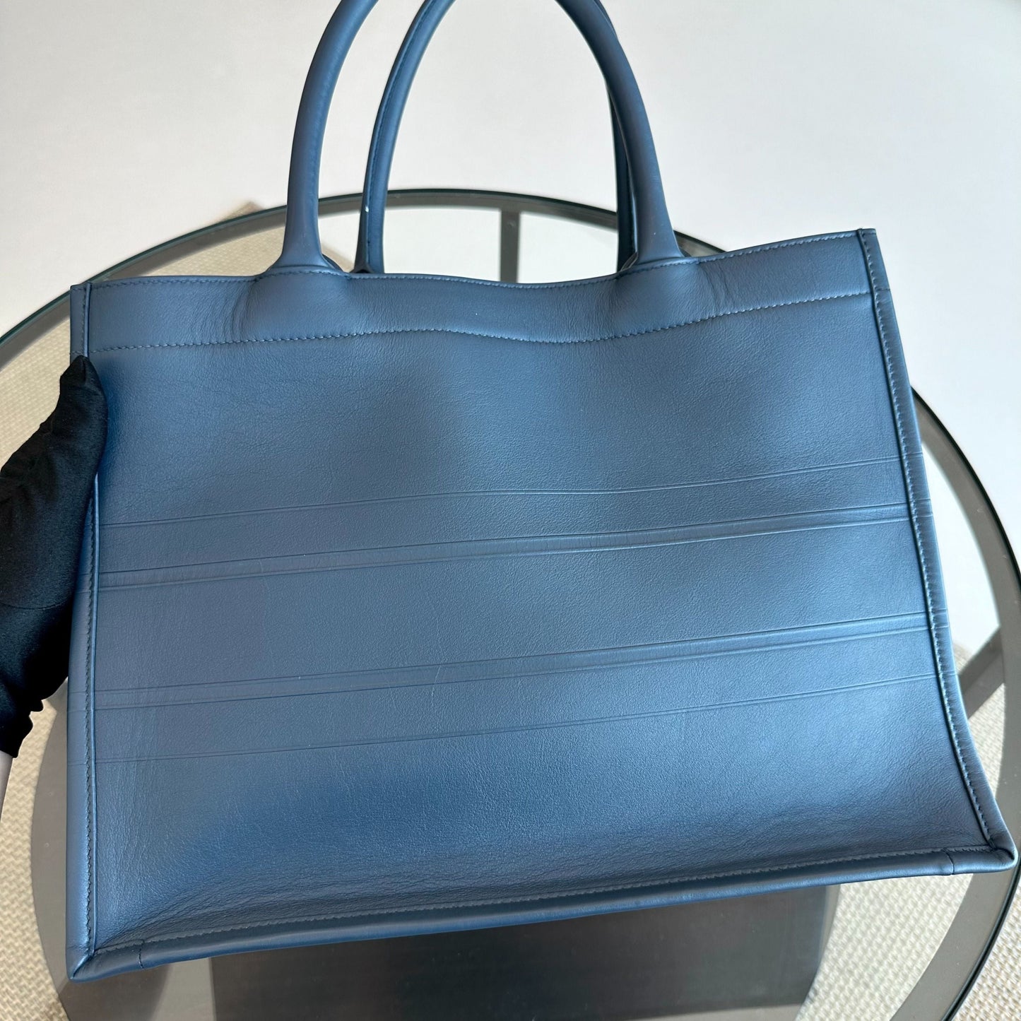 Book Tote Medium Smooth Calfskin Dark Blue