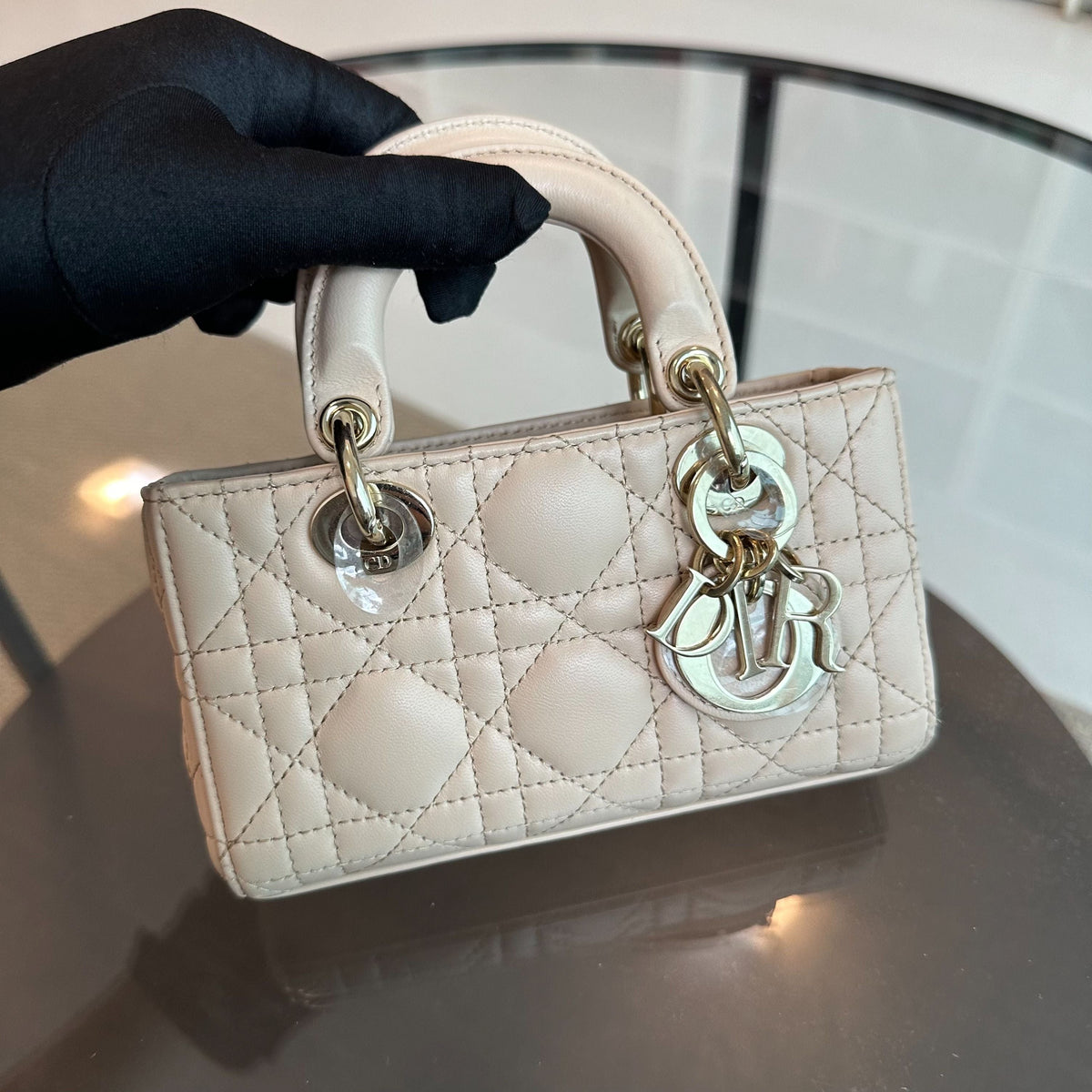 D-Joy Mini Beige Lambskin GHW D Joy