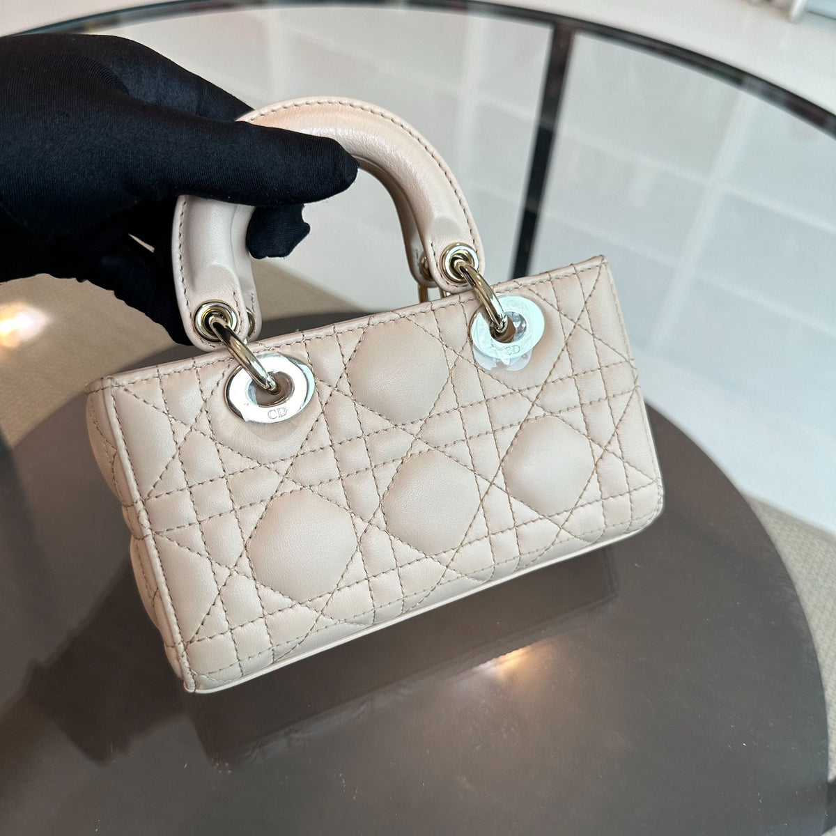 D-Joy Mini Beige Lambskin GHW D Joy