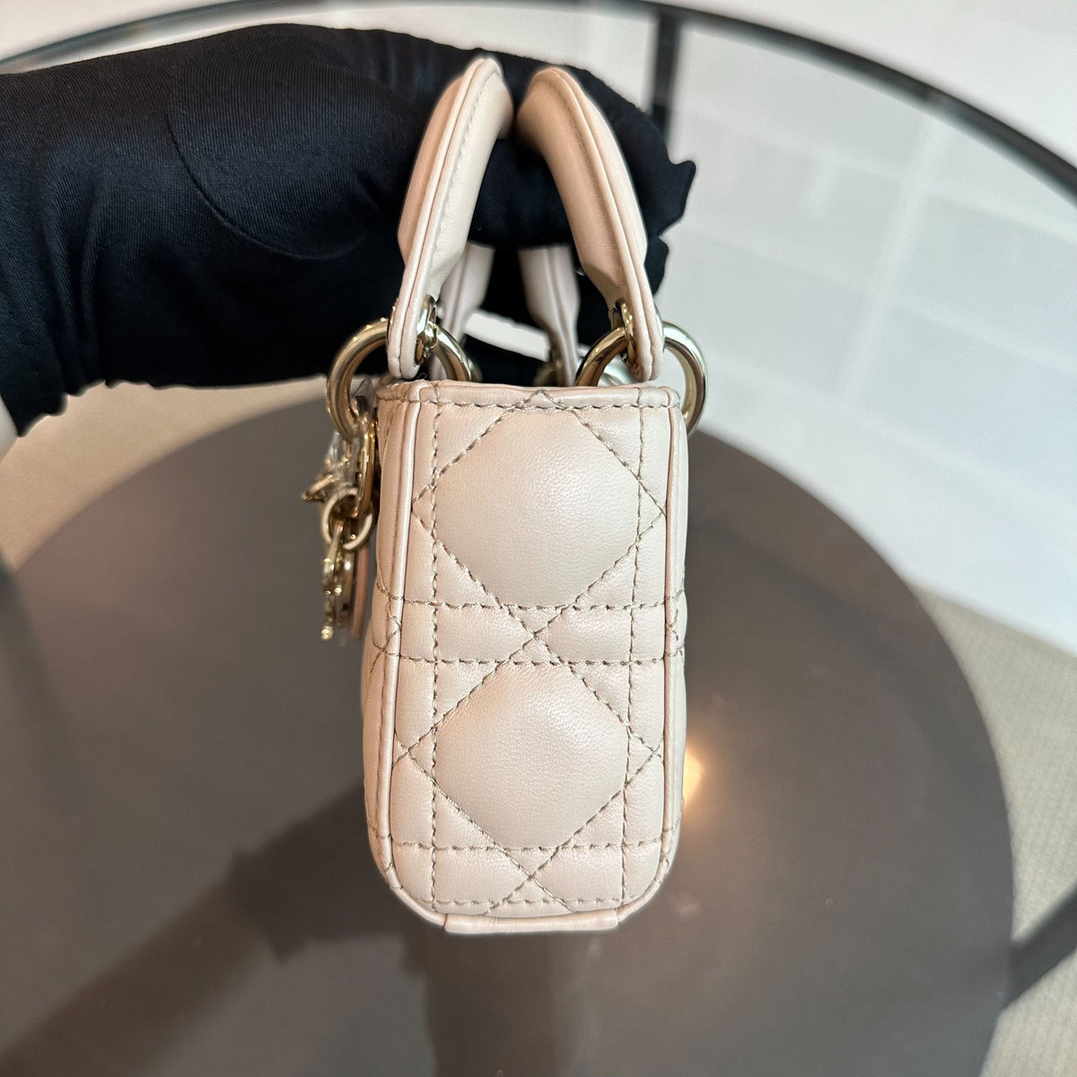 D-Joy Mini Beige Lambskin GHW D Joy