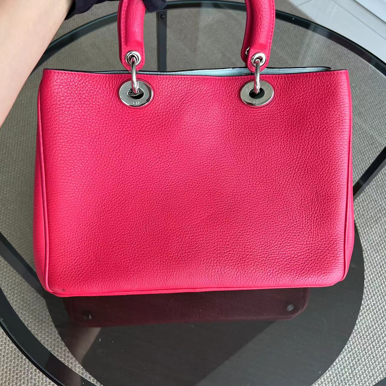 Diorissimo Grained Calfskin Hot Pink Silver Hardware