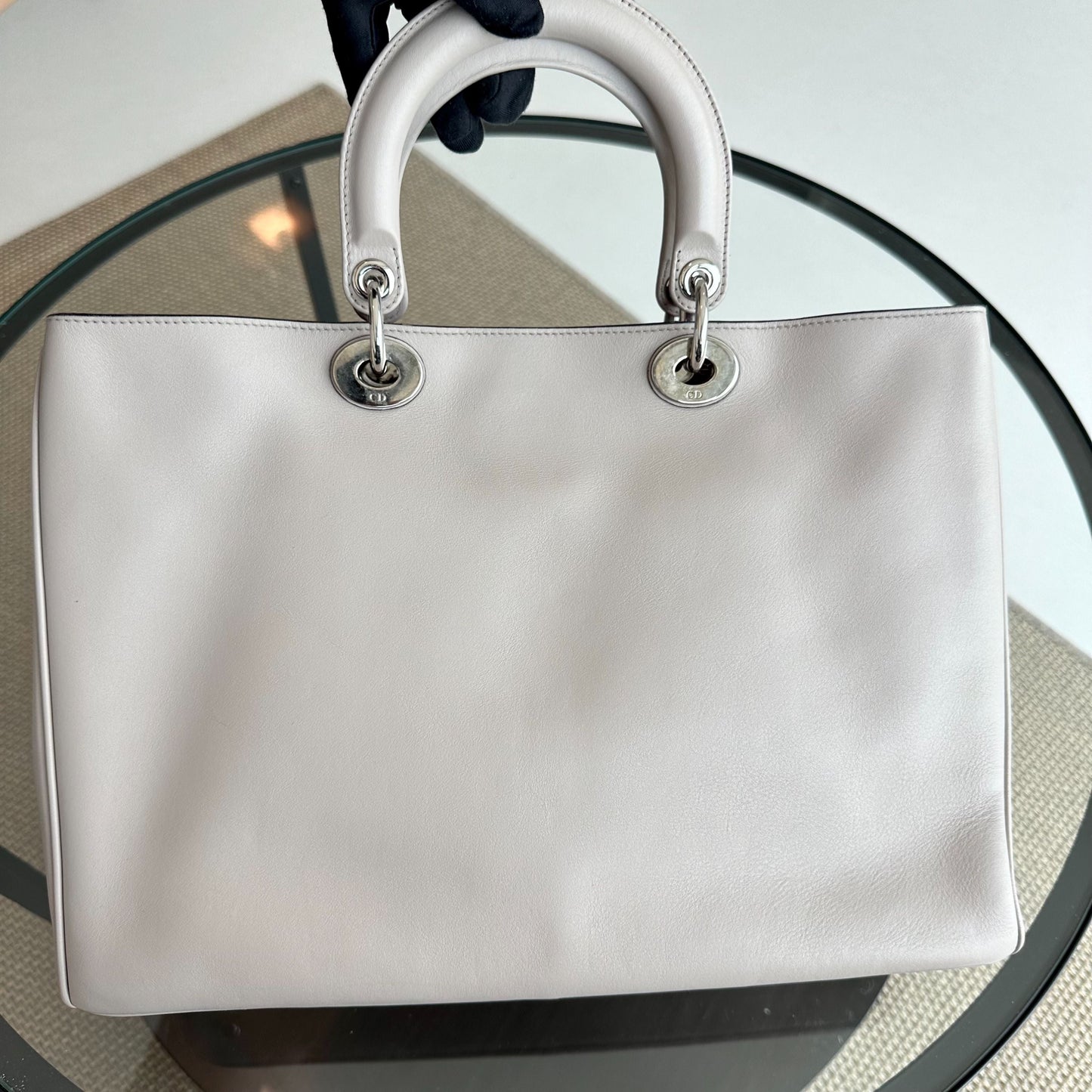 Diorissimo Large Smooth Calfskin Grey Tote SHW