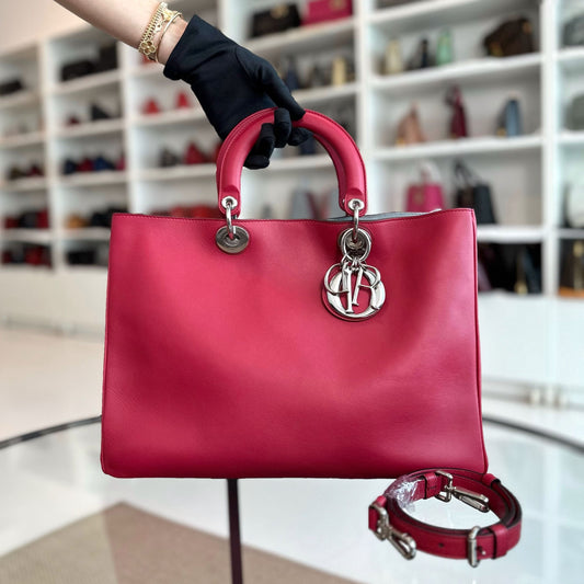 Diorissimo Large Smooth Calfskin Pink SHW