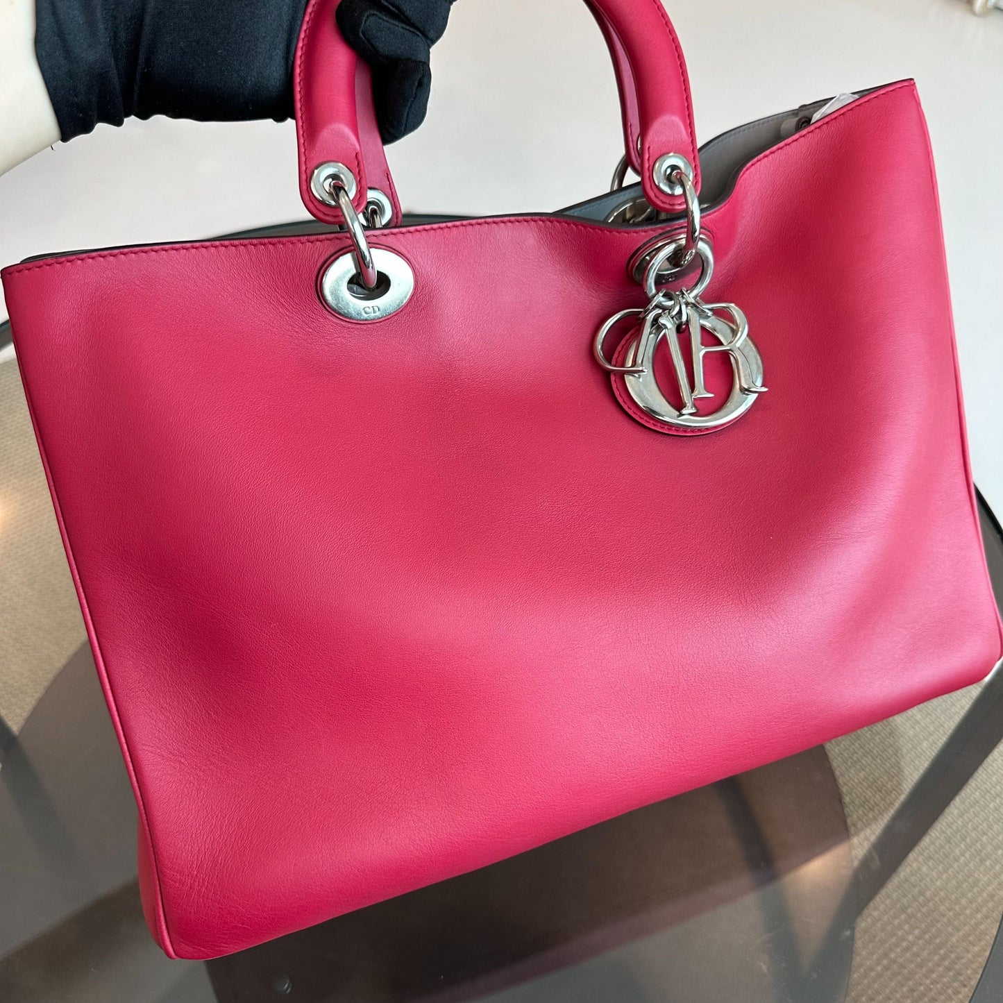 Diorissimo Large Smooth Calfskin Pink SHW