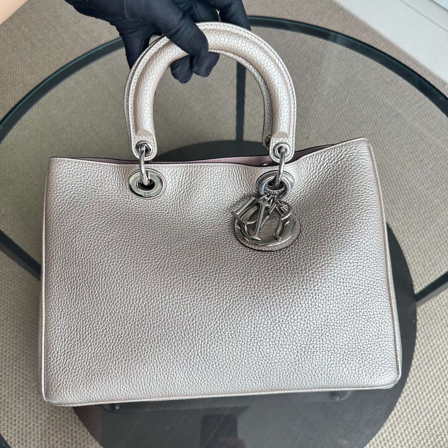 Diorissimo Medium 31CM Grained Calfskin Gold GHW
