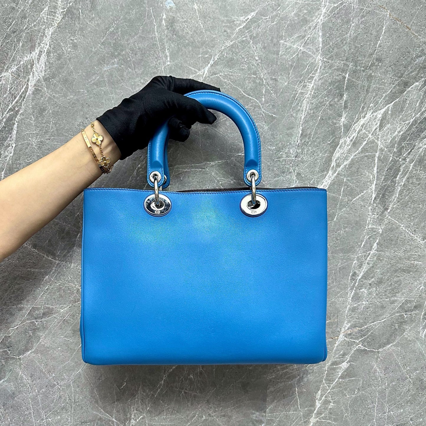 Diorissimo Medium Smooth Calfskin Blue SHW