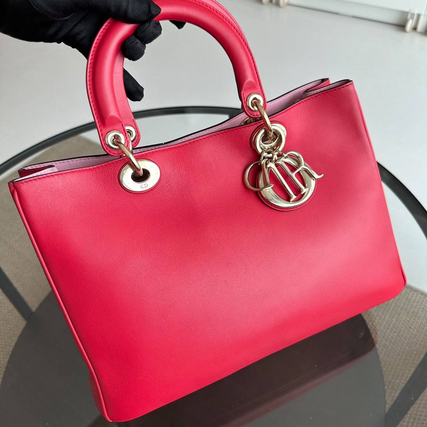 Diorissimo Medium Smooth Calfskin Pink Red GHW