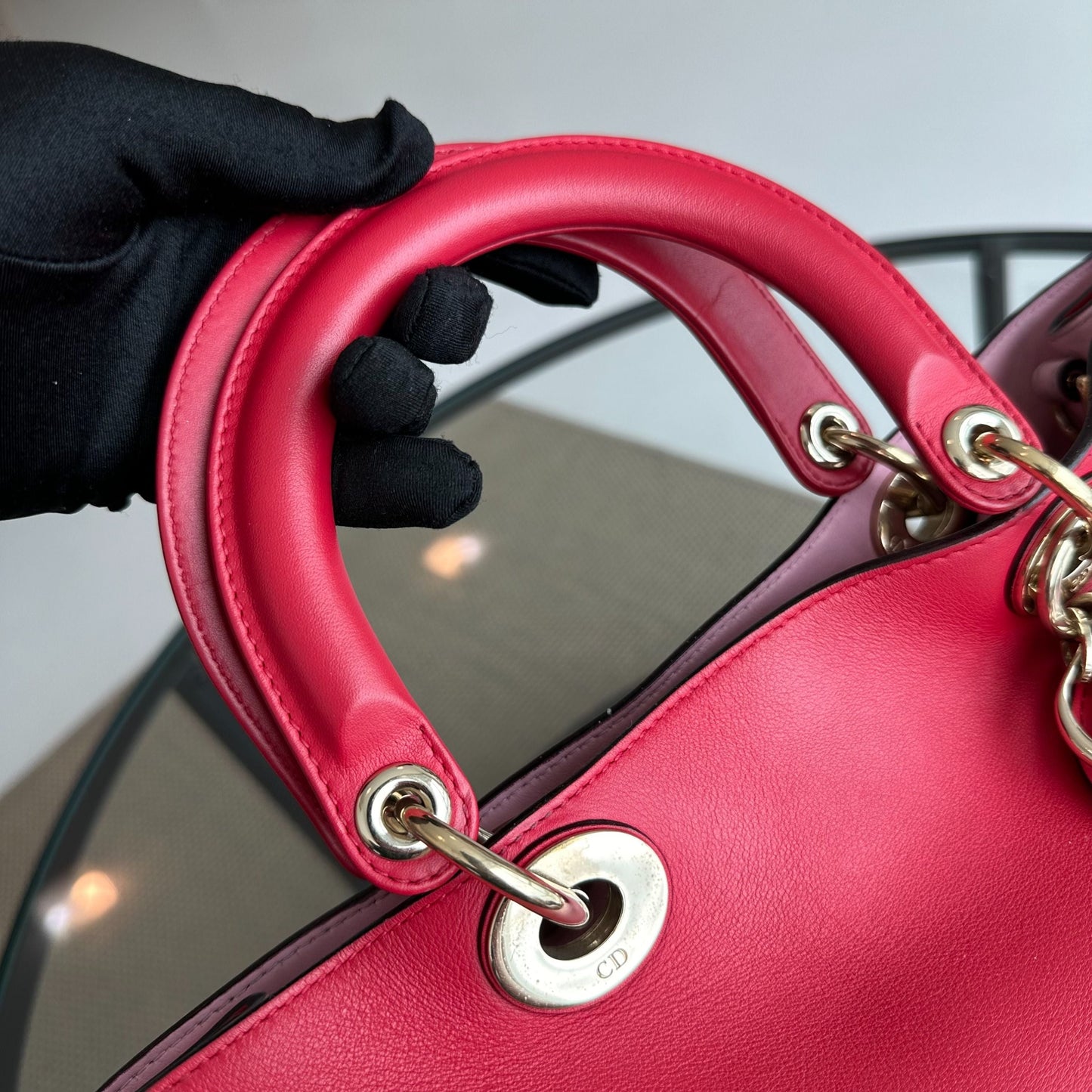 Diorissimo Medium Smooth Calfskin Pink Red GHW