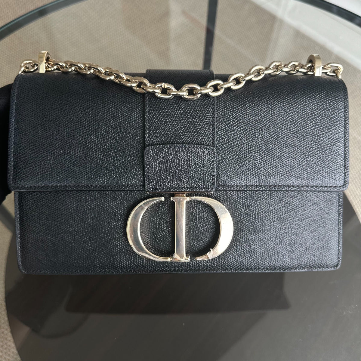 East West Montaigne 30 Grained Calfskin Black LGHW