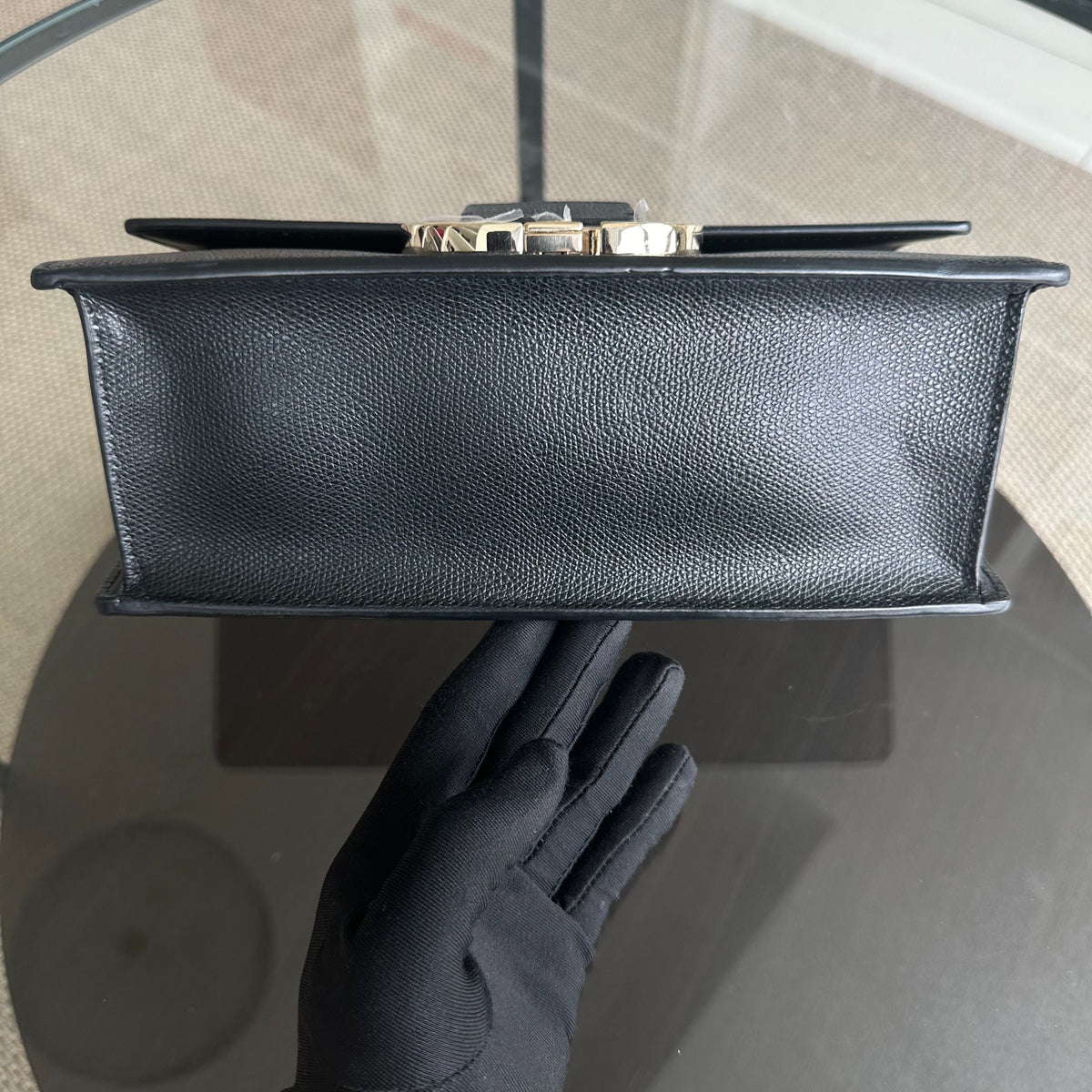 East West Montaigne 30 Grained Calfskin Black LGHW